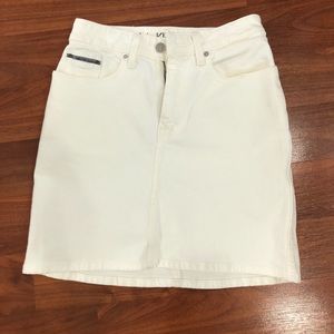 Calvin Klein White Denim Skirt , XS